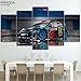 Produktbild Moderne HD-Drucken Poster modulare Auto Bilder Zimmer Home Decor 5 Stück Leinwand Ford Karneval ST RX 43 Malerei Wand Kunst Rahmen, 30 x 50 30 x 70 30 x 80 cm, ohne Rahmen