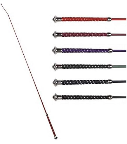 Cravache équestre HKM Argentée Noire - Longueur 80 Cm, Poignée Ergonomique, élastique