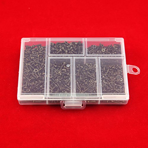 Kleine Schrauben für kleine Scharnier Antique Selbstschneiden Schrauben Multi-Purpose DIY Miniatur Schrauben Set Bronze1200pcs - 4
