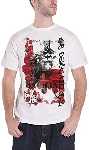 T Shirt The Dark Knight Splatter Official DC Comics Mens White S