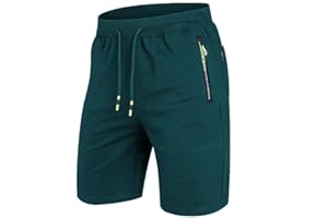 ZOXOZ Pantalones Cortos para Hombre Deporte con Cremallera Algodon Shorts
