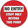 VVWV No Entry Staff Only Social Distancing Sticker for Floor Marking Safety Signs Vinyl Stickers Office Hospital Restaurant Bank L X H 12 X 12 Inch (Multicolored) Pack of 2