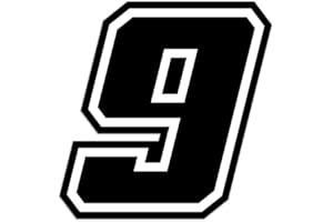 4R Quattroerre.it 13379 Racing Number 9 Moto GP, Black, 10 x 10 cm