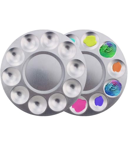Mini-Aquarellpalette Mit Deckel – 12 Mulden, Metall, Ideal Für Unterwegs, 4 Stück Im Set