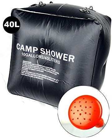 Kelaina Portable 40L Solar Heating Shower Bag Hiking Camping Camp Shower Bag Case(Black)