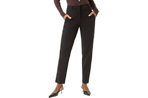 Roman Originals Work Trousers for Women UK Ladies Office Smart Stretch Suit Pants Slacks Cigarette Straight Leg Tailored High Elasticated Waist Ankle Grazer Slim