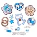 Produktbild Silikonperlen Schnullerkette Selber Machen Baby Spielzeug Zahnen Silikon Perlen Beißring Diy Silikon-Perlen-Kit DIY-Dummy-Clips Holzperlen Kinderkrankheiten Halskette Armband (Blau)