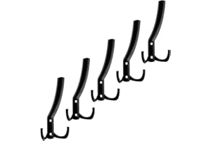 5 ganchos para perchero JULIE grandes (143 x 76 x 67 mm), color negro Sotech