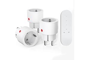SURNICE Steckdosen mit Fernbedienung, 10A/2300W 40m lange Reichweite, Funksteckdosen mit Fernbedienung programmierbar, 3 Pack Steckdosen und 1Fernbedienung (1T+3R)
