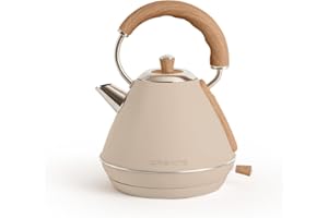 CREATE/KETTLE RETRO M/Hervidor de agua eléctrico arena/Ebullición rápida, capacidad 1l, apagado automático, filtrado anti-cal, autoapagado, indicador de nivel de agua, Ø17,2 cm, 1200 W
