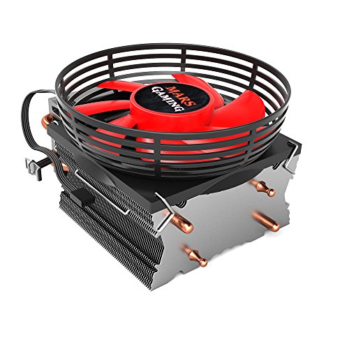 Mars Gaming MCPU117- Disipador gaming para ordenador  ventilador 90mm  tecnolog  a PWM  soporte AM4  TDP de hasta 120W  perfil ultradelgado  color rojo y negro