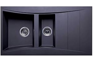 Astini Xeron 1.5 Bowl Black SMC Synthetic Reversible Kitchen Sink & Waste