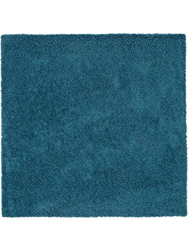 benuta Shaggy Hochflor Teppich Swirls Blau 60×60 cm | Langflor Teppich für Schlafzimmer und Wohnzimmer - 2