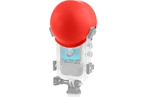 PULUZ Objektivabdeckung für Insta360 X3 Invisible Dive Case, Insta 360 X4 Unterwasser Wasserdicht Tauchkoffer Objektivdeckel Guard, Action Kamera Zubehör (Rot)