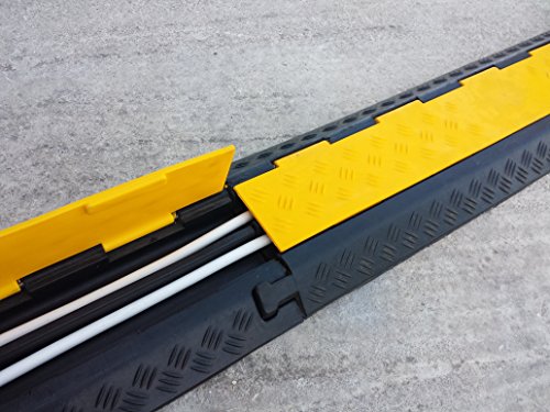 EDP-2 Modularer Kabel-Überfahrschutz aus Kautschuk mit zwei Kanälen und mit Verdeckklappe, für Leitungen mit 28 mm Durchmesser. - 5