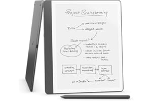 Amazon Kindle Scribe (32 GB) – Redesigned display with uniform borders. Now write directly on books and documents. With built-in notebook summarisation. Includes Premium Pen – Tungsten Grey