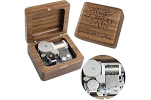 Sinzyo You Are My Sunshine Scatola Musicale Vintage in Legno Movimento a orologeria Regalo di Natale San Valentino Compleanno (Scatola in Legno di Noce)