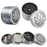 【Hohe Qualität und Haltbarkeit】Hergestellt mit hochwertiger Zinklegierung, Ihre 4-lagige und 3-Kammer-entworfene Kräutermühle sorgt für optimale Leistung und außergewöhnliche Haltbarkeit für konstanten Gebrauch.