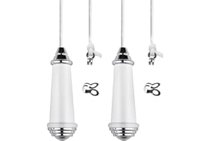 TXErfolg 2Pcs Bathroom Light Pull Cord 8cm Light Pull Handle with 150cm Cord Connector Light Switch Pull Cord Chrome Pull Cord Handle for Ceiling/Toilet Light Blind Cord Pull Handle - White