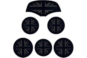 MCOAORN Mini Cooper F56 Cup Holder Mats - 6 Pcs Silicone Anti-Slip Coasters with Protective Storage Case, Shockproof Design for Bumper Protection (Black Union Jack)