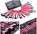 VALUE MAKERS Professional 32 pcs Makeup Brushes Kit - Make Up Brush Set - 32pcs Cosmetics Tools - Brand Make-up Toiletry Kit - Foundation Eyebrow Eyeshadow Concealer Powder Blusher Blending Lip Makeup Brush With Black Pouch Bag (Hot pink)
