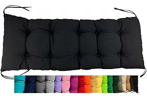 Olenka Coussin pour Banc d'Extérieur intérieur Coussins pour balançoire de Jardin Siège Patio Meuble Terrasse Balancelle (150 x 40 x 8 cm, Noir)