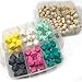 Produktbild Coskiss DIY Krankenpflege-Schmuck 2 Boxed Combination Package Blending Natürliche runde Geometrie Hexagon Holzperlen Gemischte Farbe Geometrie Sechskant Silikon Perlen Baby Teether Spielzeug Set (A111+A114)