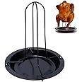 SDFSD Chicken Roaster Rack, Vertical Chicken Roaster, Stainless Steel, Black, Rectangular