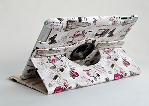 inShang Hülle für Apple iPad 2 iPad 3 iPad 4, PU Leder Tasche Hülle Skins Etui Schutzhülle Ständer Smart Case Cover für Tablet iPad, Super Automatische Einschlaf-/Aufwach funktion, 360 Grad rotierende Schutzhülle mit Standfunktion + inShang Logo hochwertigen Stylus Eingabestift Stift - 4