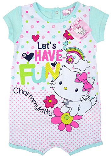 Baby Girls Charmmy Kitty Lets Have Fun Baby Romper Suit sizes 3 6 12 18 Months