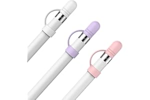 AhaStyle Silicone Cap for Apple Pencil 1st Generation 3 Pack Anti-lost Apple Pencil Cap Cover Accessories Replacement Cap Compatible with Apple Pencil 1st Gen (White,Purple,Pink)