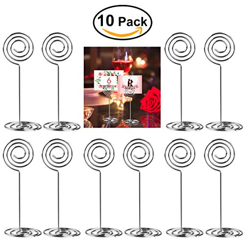 Preisvergleich Produktbild ULTNICE 10stück Wirbel Memohalter Nummern Halter für Hochzeiten Party treffen