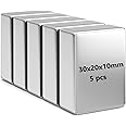 Realth Magnets Magnets Rectangular Neodymium Magnet 28mm*18mm*9mm 5 Pack for Fridge Shower Door Warehouse Work or Office Science Project Craft(MC728)