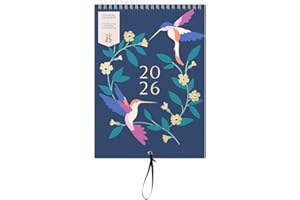 Busy B Kalendarz ścienny 2026 dla par – smukły design z dwoma harmonogramami, miesięcznymi kieszeniami i naklejkami, wiszący kalendarz do wspólnego planowania, urodzin i ważnych dat – od stycznia do