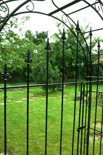 Rosenbogen 12mm Volleisen B: 140cm Schwarz mit Türen / Tor - 2