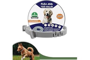 AIMAKE Collar Antipulgas, Tamaño Ajustable Collar Antiparasitos para Perro, Collar contra Pulgas Garrapatas y Mosquitos para Perros y Gatos, 8 Meses