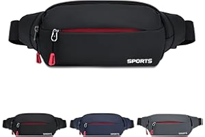 JMQYS Bauchtasche Gürteltasche für Damen und Herren Sport Hüfttasche Wasserdicht Laufgürtel Umhängetasche Geldgürtel Handytasche für Outdoor Joggen Camping Wandern Fitness Radfahren Reise (Schwarz)