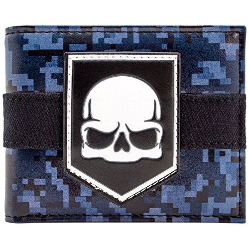 Preisvergleich Produktbild Call of Duty Bedrohliches Schädellogo COD Blau Portemonnaie Geldbörse
