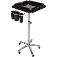 Vokers Rolling Salon Tray Cart Height Adjustable Mobile Storage Tray Trolley MultiPurpose Hair Salon Wig Holder Removable Hair Extension Tool Tray for Professional Salon Home Use