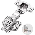 Soft Close Hinges Kitchen Cupboard Cabinet Door Hinges with Self Closing Mechanism Slow Shut Plate Hinge & Screws Pack of 2 Pcs