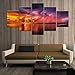 Produktbild WEPAINT 5 Panel Doomsday weltlandschaft Leinwand Gedruckt Malerei Für Wohnzimmer Wand-dekor HD Bild Kunstwerke Poster, Rahmen, 20X35 20X45 20X55 cm