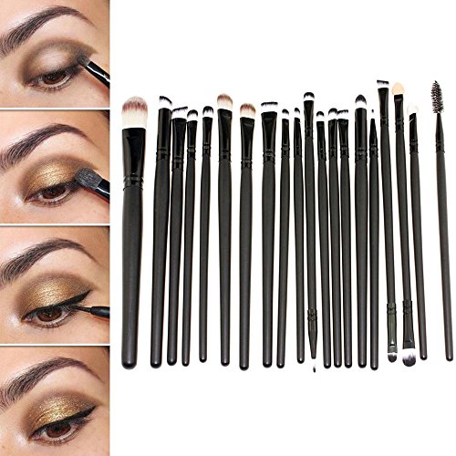 Hotrose® Christmas 20pcs Black Pro Cosmetic Makeup Brushes Set - Eyeshadow Mascara Lip Brush