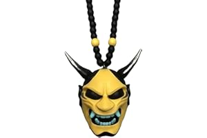 JINGLING Ciondolo giapponese a forma di maschera di Oni, ciondolo retrovisore per auto a forma di casco Kabuto Kijin giapponese, ornamento da appendere, accessorio per auto