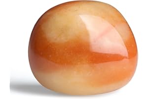 ‎GUJOXILA GUJOXILA 4-5cm Gelber Topas Heilsteine Kristalle Polieren Groß Edelsteine Steine Rohstein Trommelsteine Kristall Sorgenstein Handschmeichler Stein Meditation Angst Stress Relief 1PC