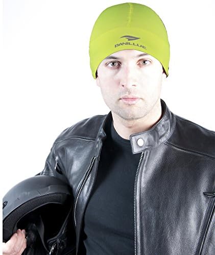Banillue Thermal Skull Cap Stretchable Sweat Wicking Running Beanie Helmet Liner Sport Warmer Cover Ears Hat(Yellow)…