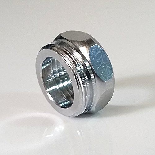 1/2 Zoll IG x M 22 AG, chrom, Sanitär Gewinde Adapter Halbzoll Innengewinde auf M 22 Aussengewinde, 22 AG x 1/2″ IG, Übergang, um z.B. unter einen Vitavortex Wirbler ein Aquadea Kristall-Wirbel-Modul anzubringen. - 3