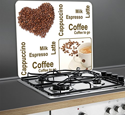 Wenko 2712935500 Multi-Platte Kaffeegenuss für Glaskeramik Kochfelder, Schneidbrett, Gehärtetes Glas, 50 x 0,5 x 56 cm, mehrfarbig - 3