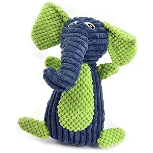 Healix Durable Dog Toy for Dogs & Cats Plush chew Toy for Dogs Cats Dog Toy for Teething Chewing Puppy chew Toy for All Breed Dog Puppy Toys Squeaky BG Elephant 28 cms