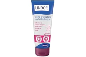 Lindor Skin, Crema Íntima con Óxido de Zinc, Hidratante, Cicatrizante y Neutralizadora de Olores, Protege la Piel y Zonas Irritadas por Incontinencia Urinaria o Fecal, Apta para Piel Sensible, 200ml