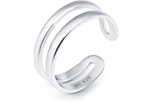 Amberta Anillo Pie Plata de Ley 925 | Joyas para Verano Mujer Boho Ola Hoja Flor Corazón Delfín Corona